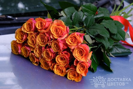 Букет из 21 оранжевой розы "Испания"